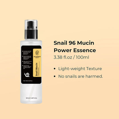 Blusheva Beauty Snail Mucin Radiance Serum – 96% Snail Filtrate Hydration & Anti-Aging, 100ml