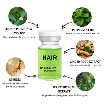 Boaccy Hair Regrowth System – Advanced Hair Growth Treatment with Ginseng, Eclipta Prostrata, Peppermint Oil & Ginger Root