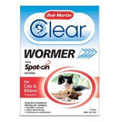 Bob Martin Clear Spot On Wormer - Cats & Kittens, 4tube