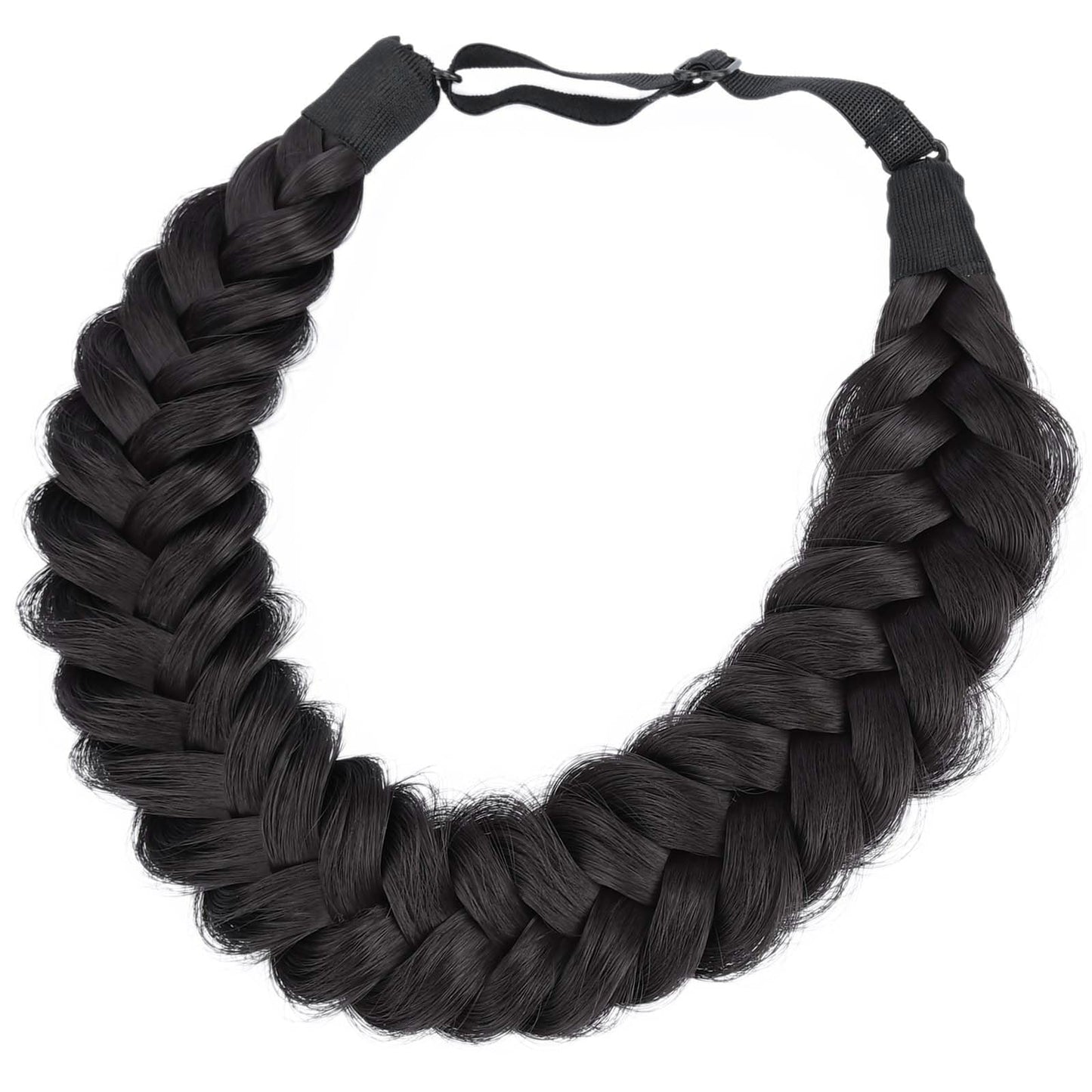 BOBIYA Messy Wide 2 Strands Synthetic Hair Braided Headband – Deep Brown