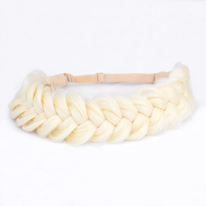 BOBIYA Platinum Messy Wide 2 Strands Synthetic Braided Headband – Adjustable Elastic Hair Accessory