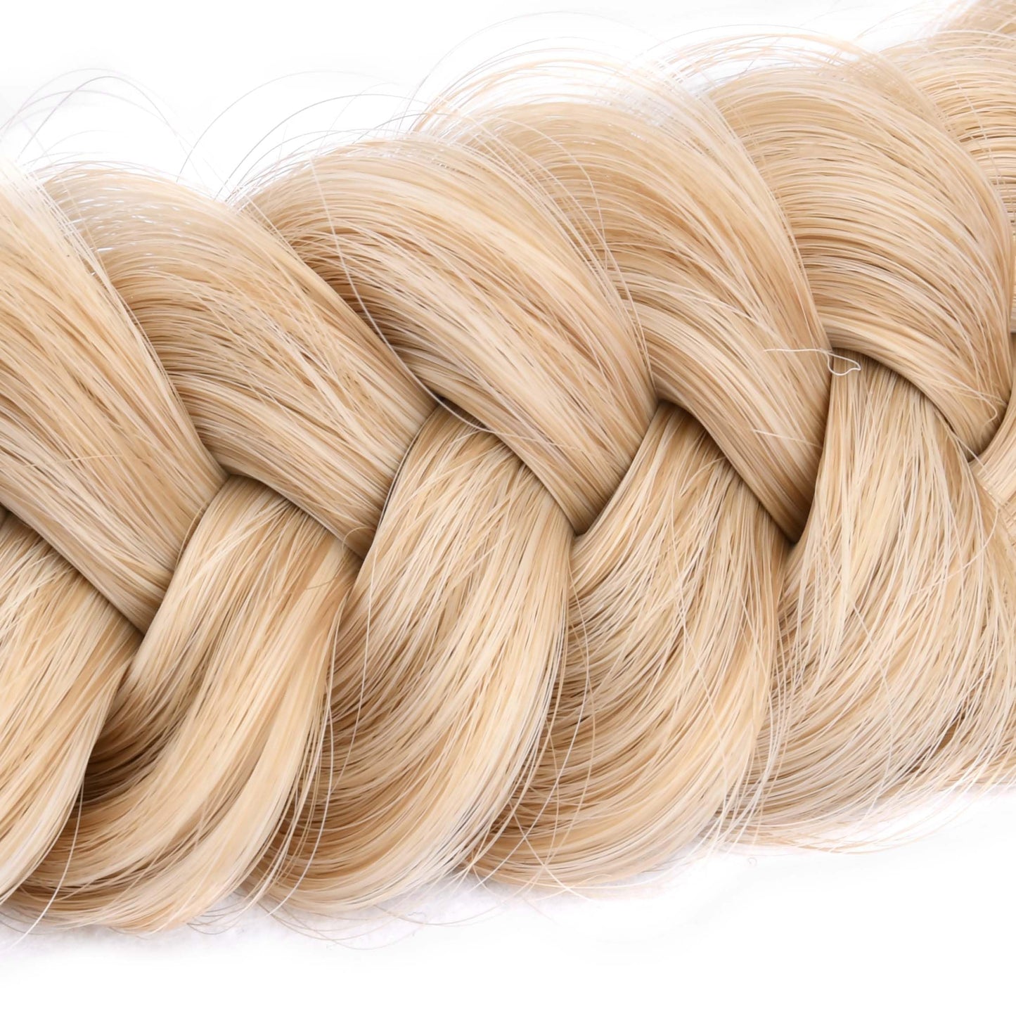 BOBIYA Messy Wide 2 Strands Honey Blonde Braided Headband – Adjustable Synthetic Hair