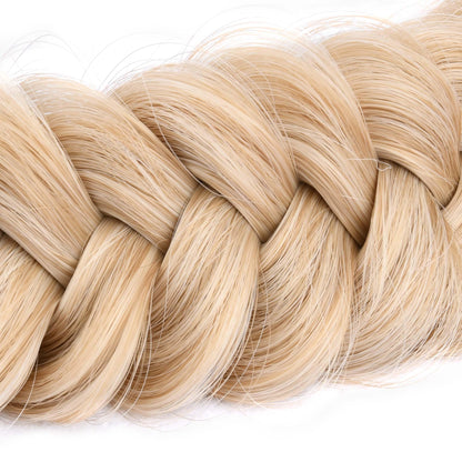 BOBIYA Messy Wide 2 Strands Honey Blonde Braided Headband – Adjustable Synthetic Hair