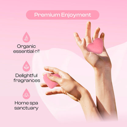 BoboSweeTree Shower Steamers – Aromatherapy Heart-Shaped Pink with Rose Scent | Pack of 6