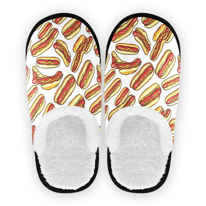 Boccsty Fast Food Hot Dog Spa Slippers – Cozy Memory Foam Indoor/Outdoor Non-Slip House Shoes for Men & Women