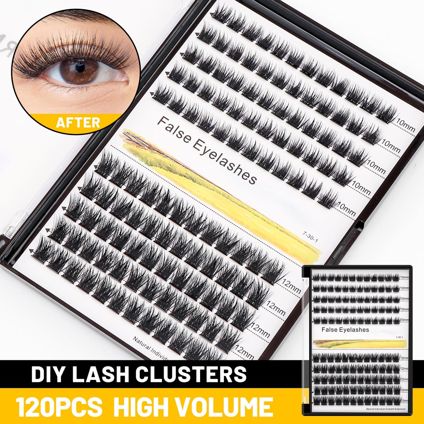 Bodermincer 120 Clusters Mixed Wide Lash Extensions – 10-16mm (D Curl)