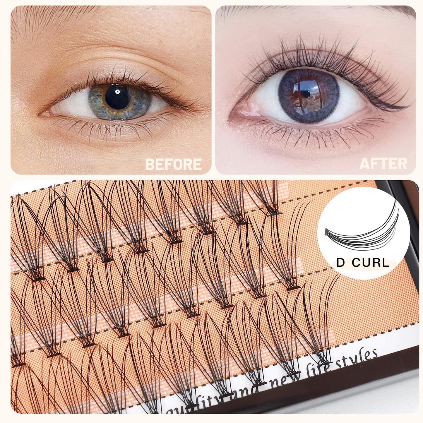 Bodermincer 60pcs Mixed Black Handmade False Eyelashes – 6–16mm, 10D–60D, 5 Packs (11mm)