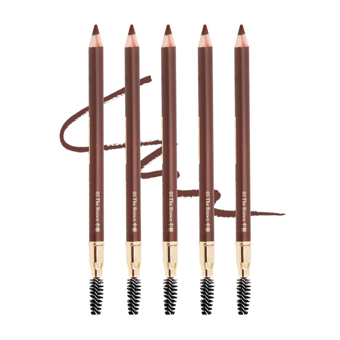 Bodermincer Eyebrow Pencil – Long-Lasting Waterproof Automatic Liner, 5 Colors (5pcs, 5# Brown)