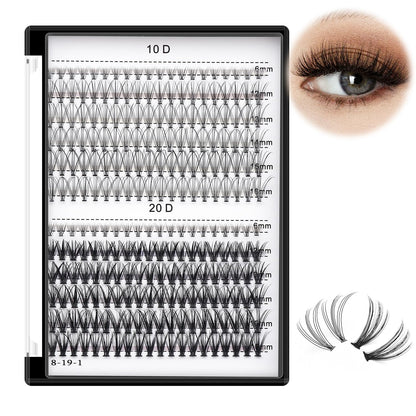 Bodermincer 240pcs Lash Extensions – C Curl, 10D/20D Mixed Clusters (8–16mm) for Professionals