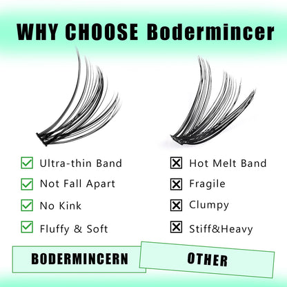 Bodermincer Black Cluster Lashes 240pcs – 20D/40D D Curl Kit