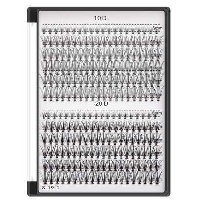 Bodermincer 240pcs Lash Extensions – C Curl, 10D/20D Mixed Clusters (8–16mm) for Professionals