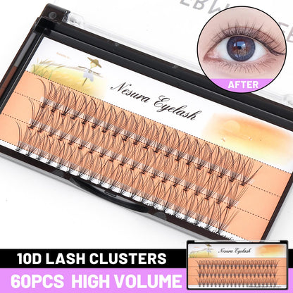 Bodermincer 60pcs Mixed Black Handmade False Eyelashes – 6–16mm, 10D–60D, 5 Packs (11mm)