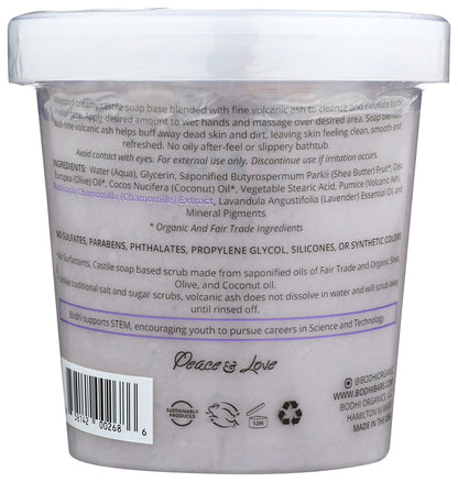 BODHI Lava Lavender Whipped Soap – Exfoliating Castile Soap with Volcanic Ash, 14 oz