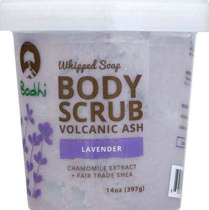 BODHI Lava Lavender Whipped Soap – Exfoliating Castile Soap with Volcanic Ash, 14 oz
