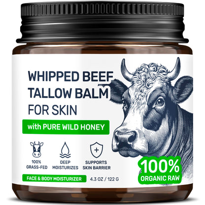 Body Art Beef Tallow for Skin – Grass-Fed Moisturizer & Whipped Balm (Fragrance-Free)