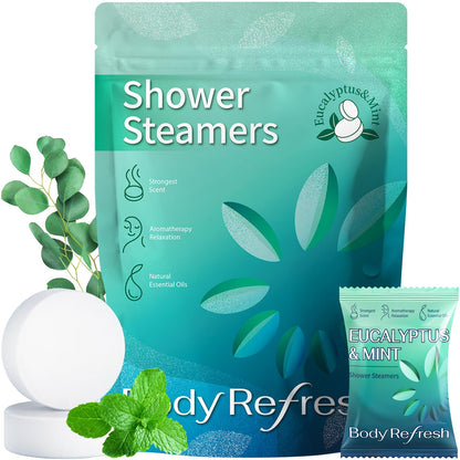 BodyRefresh Shower Steamers – Eucalyptus Mint Aromatherapy 18-Pack Gift Set