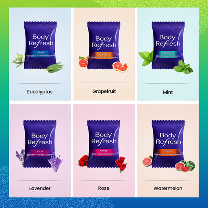 BodyRefresh Shower Steamers Aromatherapy – 18 Pack Gift Box for Women