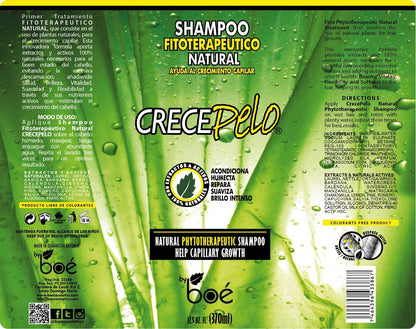 BOÉ COSMETICS Natural Hair Growth Duo – Phytotherapeutic Shampoo & Rinse Set – Plant-Based, Sulfate-Free – 12.5 oz Each