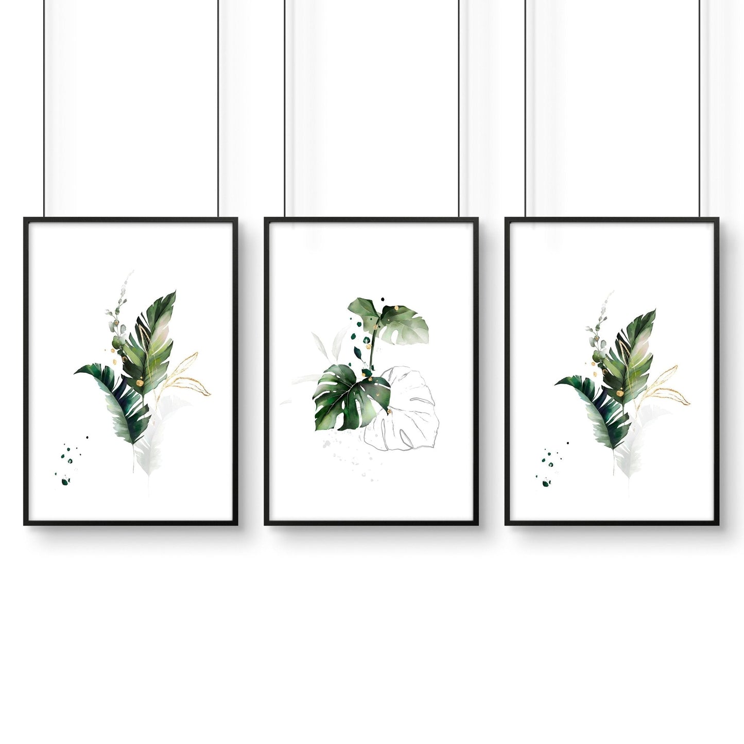 Wall Art for Bedroom | Tropical Botanical Set of 3