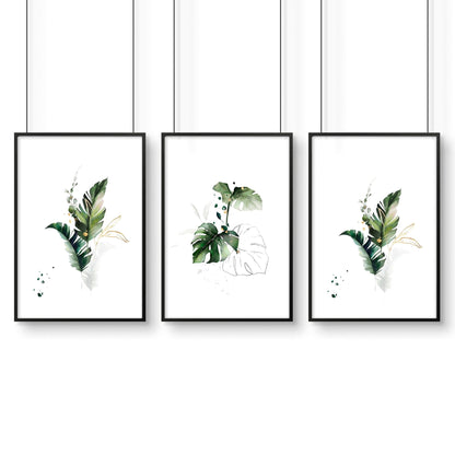 Wall Art for Bedroom | Tropical Botanical Set of 3