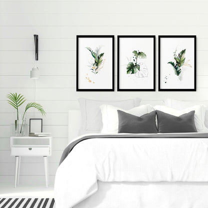 Wall Art for Bedroom | Tropical Botanical Set of 3