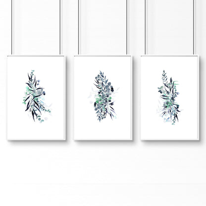 Botanical wall art framed | set of 3 prints