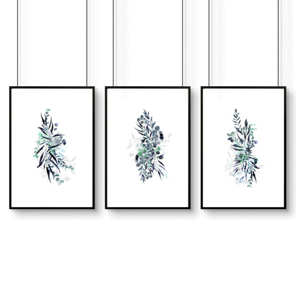 Botanical wall art framed | set of 3 prints