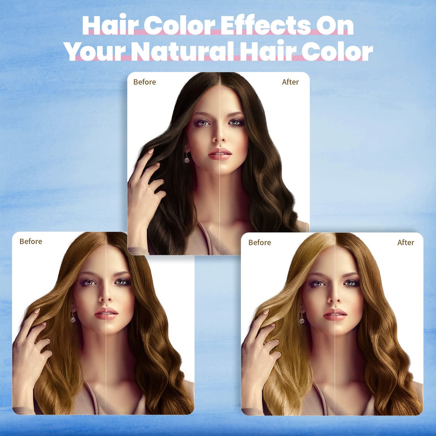 BOJICA Hair Color Shampoo – 3-in-1 Brown Dye, Gray Coverage, Semi-Permanent (16.9 fl oz)