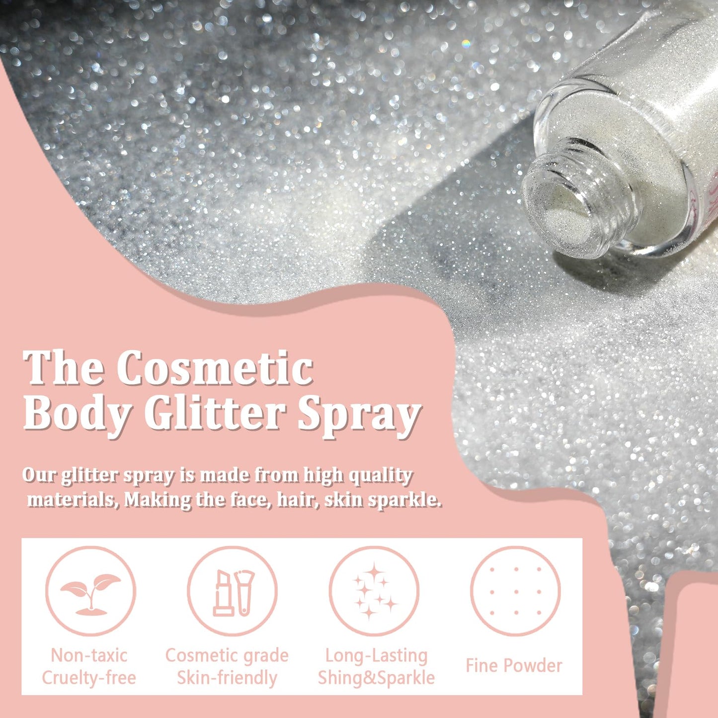 Boko Body Glitter Spray – Sparkling Glitter for Face, Hair, Body & Fashion