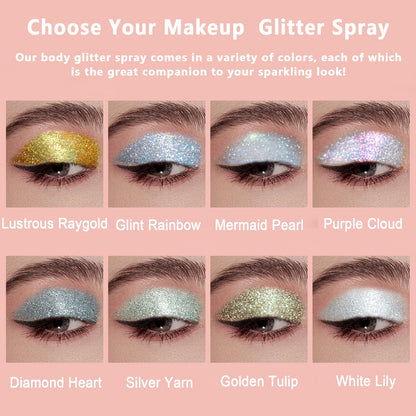 Boko Body Glitter Spray – Iridescent Sparkle for Face, Hair & More | 8 Colors