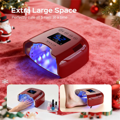 BOLASEN Limited Edition Cordless UV LED Nail Lamp – 54W with Metallic Reflector