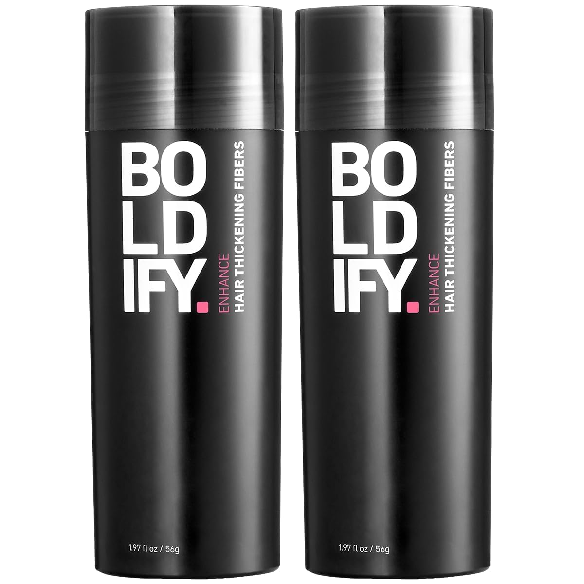 Boldify Hair Fibers (2x56g) – Instant Fuller Look for Thinning Hair (14 Shades) – Black