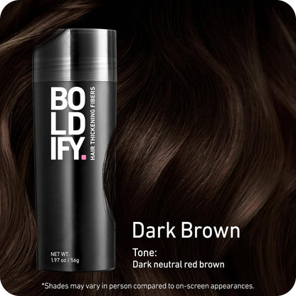 Boldify Hair Fibers (2 x 56g) – Instantly Fuller Hair in 14 Shades for Women & Men – Dark Brown