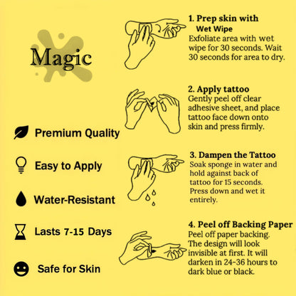 Boldink Butterfly 7 Semi-Permanent Tattoos — Realistic, Waterproof, 7–14 Day Wear