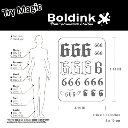 Boldink Semi-Permanent Tattoos | Realistic Waterproof Temporary Tattoos | 7–15 Days | Cruelty-Free Gift Packaging