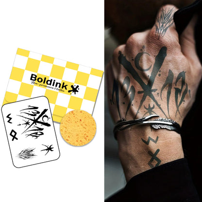 Boldink Finger Tattoos – Waterproof, Non-Reflective Semi-Permanent Tattoos, Gift-Ready Packaging