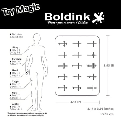 Boldink Semi-Permanent Tattoos — Realistic Waterproof Temporary Tattoos (7-15 Days) | Gift-Ready Packaging