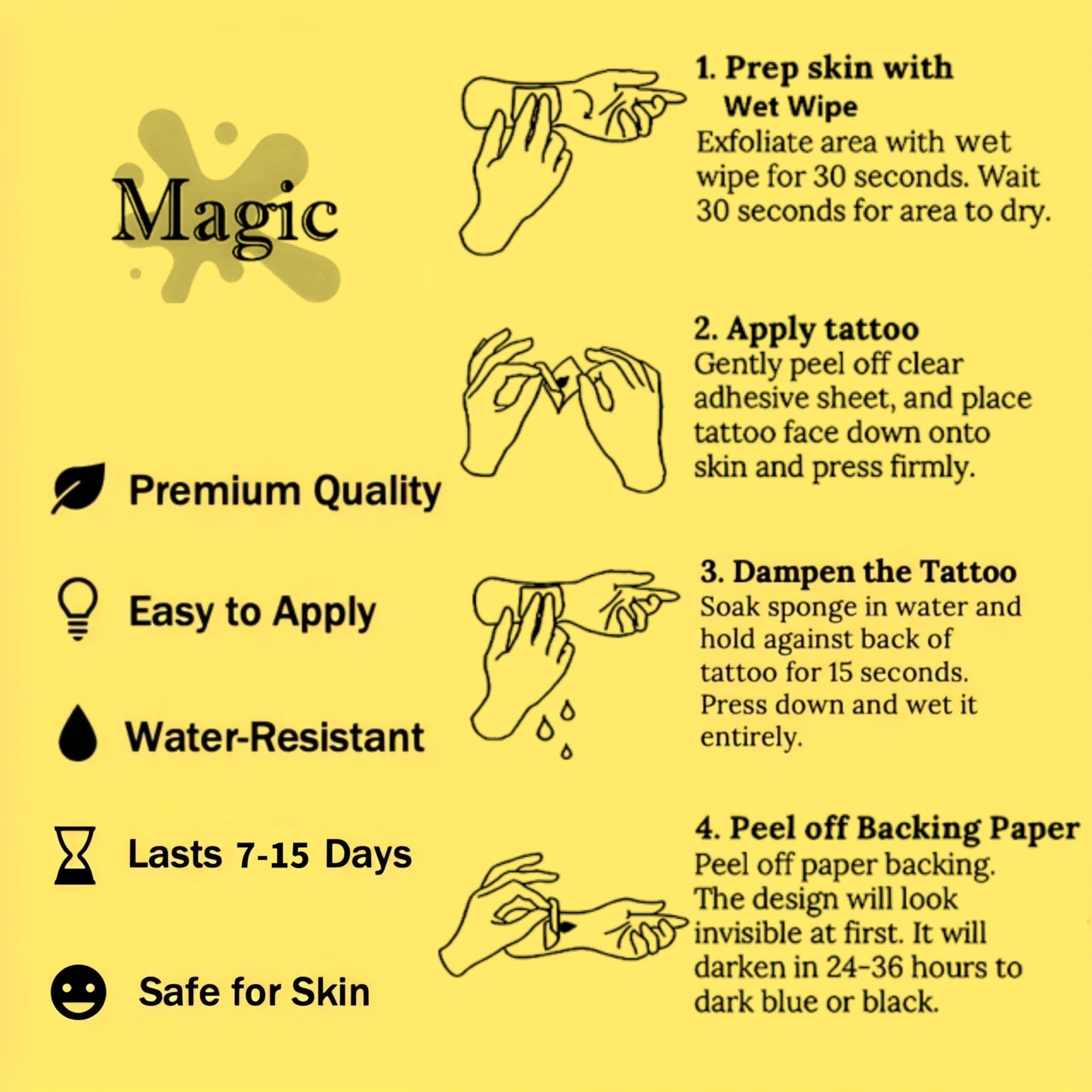 Boldink Semi-Permanent Tattoos — Realistic Waterproof Temporary Tattoos (7-15 Days) | Gift-Ready Packaging
