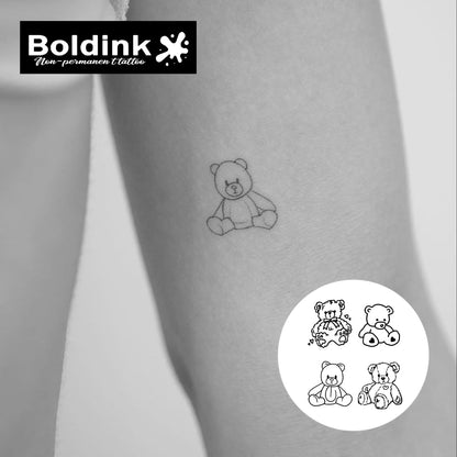 Boldink Bear Doll Semi-Permanent Tattoos – Realistic, Waterproof, 7–14 Day Wear
