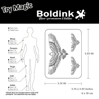 Boldink Semi-Permanent Tattoos – Realistic, Waterproof, 7–14 Day Wear