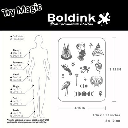 Boldink Temporary Tattoos – Finger Tattoo 24 | 15 Days Long-Lasting, Waterproof & Non-Reflective