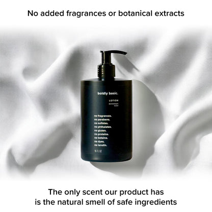 Boldly Basic Fragrance Free Lotion – Gentle, Non-Greasy Moisturizer for Dry & Sensitive Skin | Dermatologist Tested