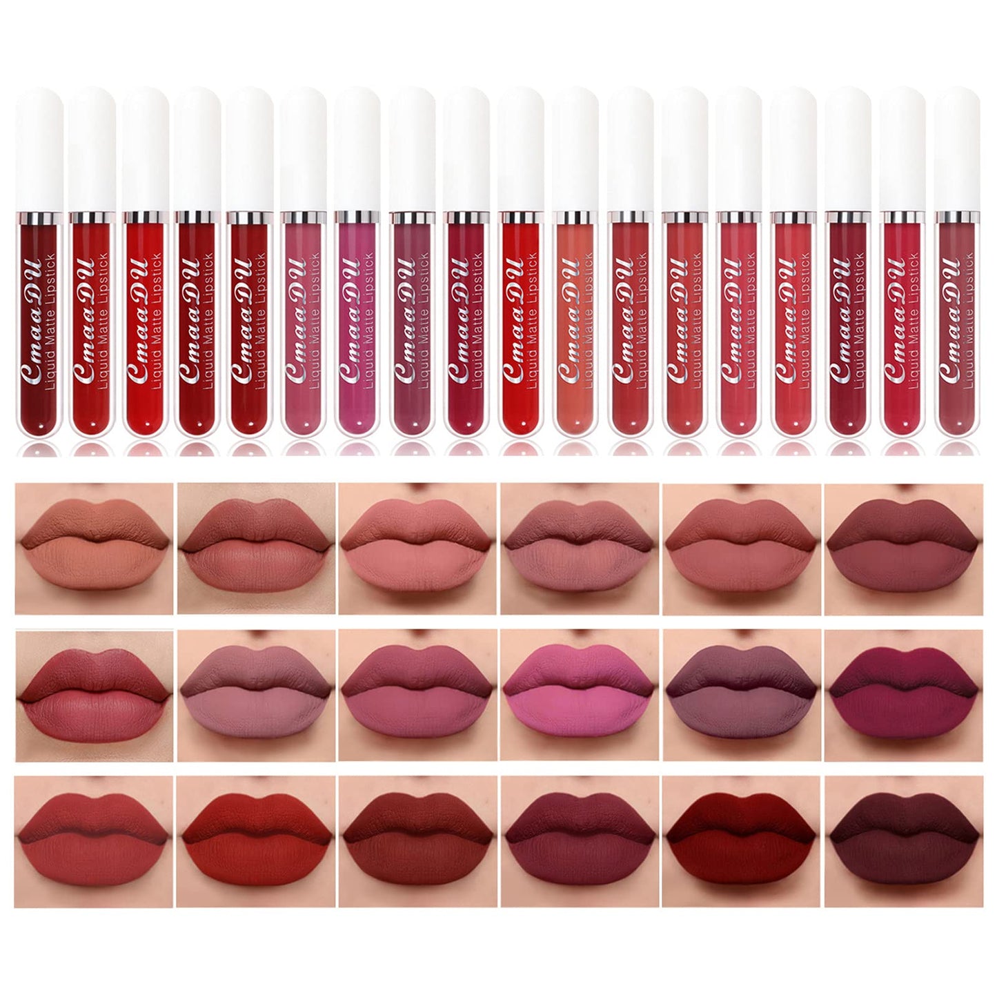 BONNIE CHOICE 18-Pcs Matte Liquid Lipstick Set – Waterproof, Long-Wearing, 18 Rich Shades