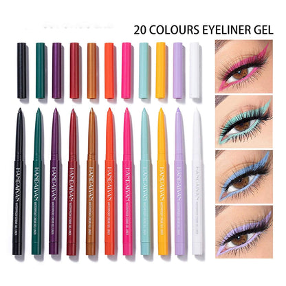 BONNIE CHOICE 20 Colors Eyeliner Pencil Set – Waterproof & Retractable