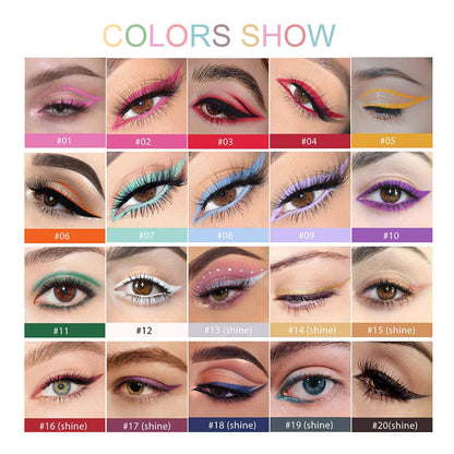 BONNIE CHOICE 20 Colors Eyeliner Pencil Set – Waterproof & Retractable