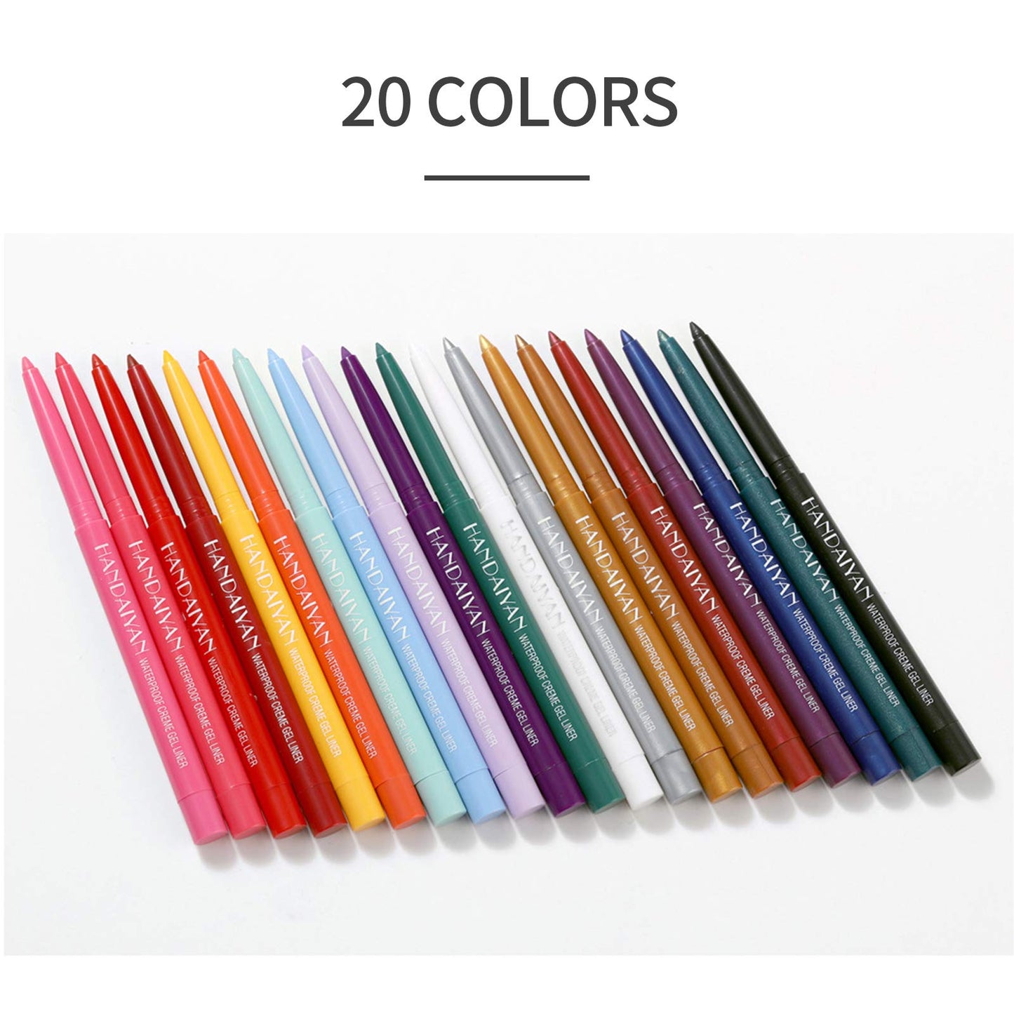 BONNIE CHOICE 20 Colors Eyeliner Pencil Set – Waterproof & Retractable