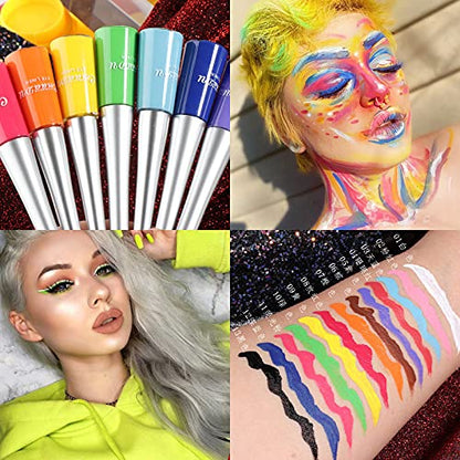 BONNIE CHOICE 14 Colors Liquid Eyeliner – Waterproof Matte Fluorescent Eyeliners for Eyes, Face & Body (Cosplay & Gifts)