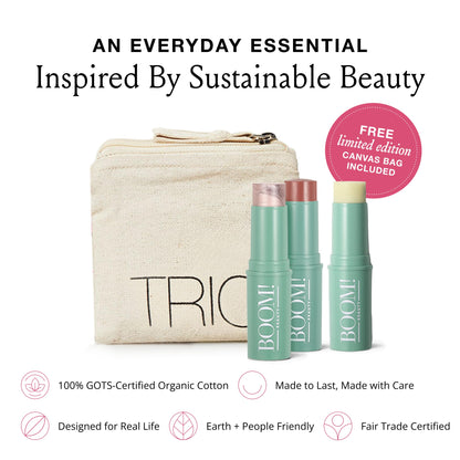 Boomstick Trio Color 3 Pack — Cream Blush, Highlighter & Moisturizer for Mature Skin | BOOM! by Cindy Joseph