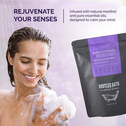 BOOTLEG BATH Shower Steamers Aromatherapy Lavender 8 Pack – 100% Pure Essential Oils, All Natural, Made in USA