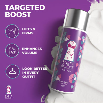 Booty Magic Busty Boost Breast Enhancement Cream – Natural Firming & Lifting (2 Month Supply)